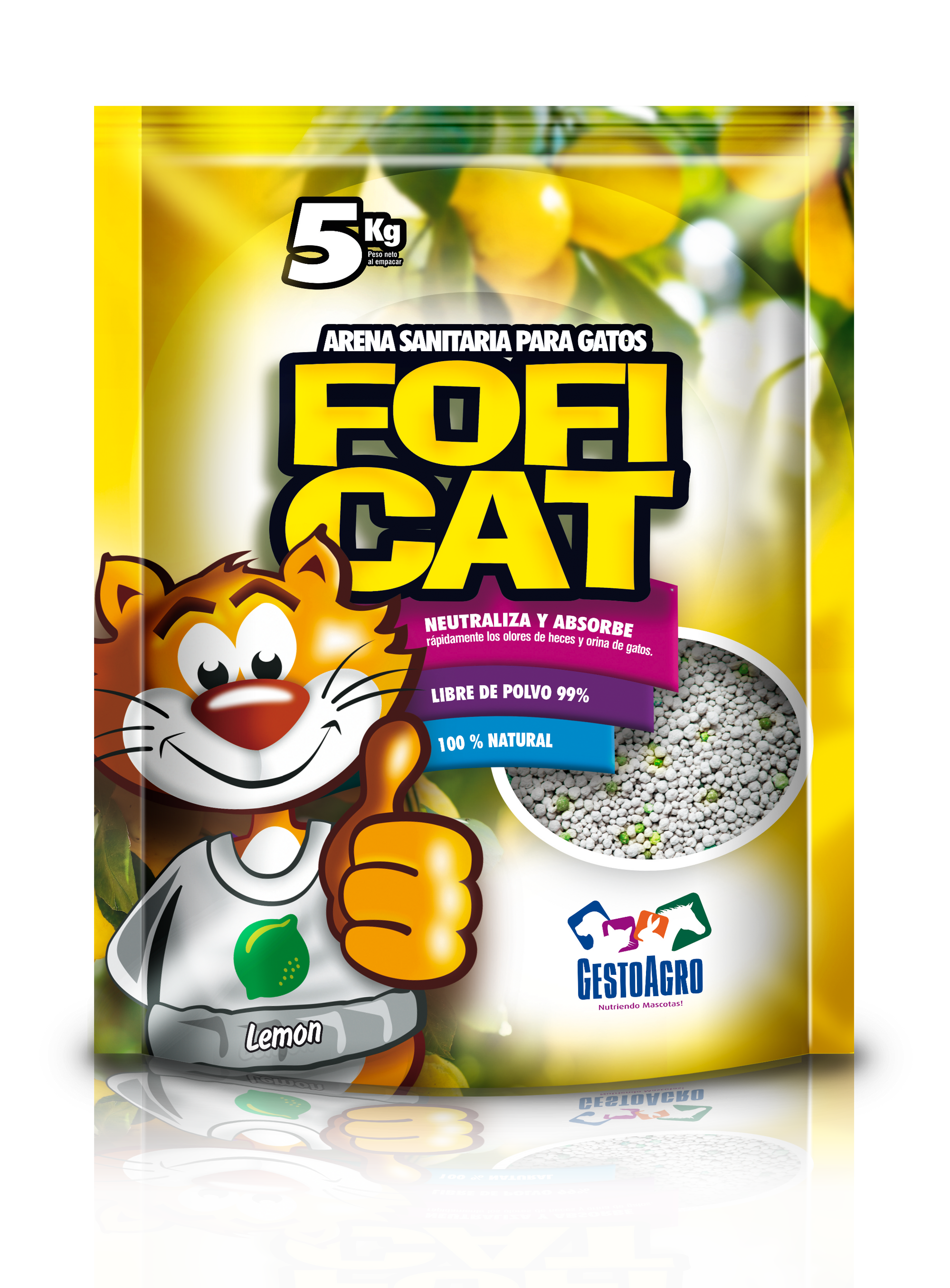 Arena Sanitaria Fofi Cat Lemon / limón