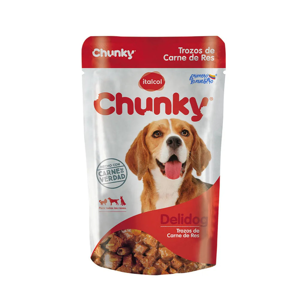 Chunky / Delidog / Perros adultos / Alimento Húmedo / SOBRE / Res.